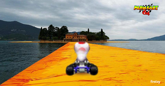 christo floating piers meme mario kart