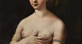 Ritratto di donna nei panni di Venere (Fornarina)
Portrait of woman in the role of Venus (Fornarina)
1519-1520 circa
olio su tavola / oil on panel
Roma, Gallerie Nazionali d'Arte Antica di Roma, Barberini
Gallerie Nazionali di Arte Antica, Roma (MIBACT) - Biblioteca Hertziana, Istituto Max Planck per la storia dellarte/Enrico Fontolan